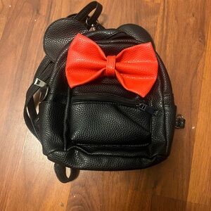 Kids Black Backpack with Red Bow